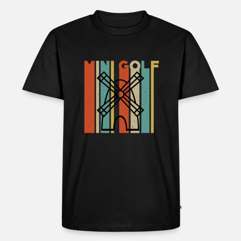 Minigolf Windmühle - Männer Premium Bio T-Shirt - Schwarz