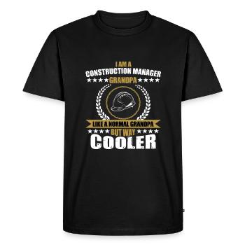 Funny construction manager Grandpa - Men's Premium Organic T-Shirt - black - Front - Nico (187cm)
