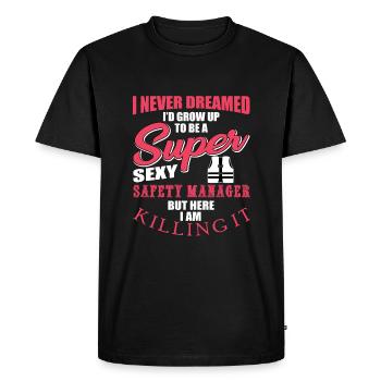 Funny Security Manager Gift - Men's Premium Organic T-Shirt - black - Front - Nico (187cm)