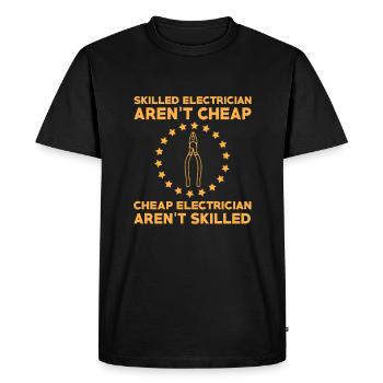 Electrician - Men's Premium Organic T-Shirt - black - Front - Nico (187cm)