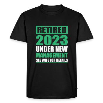 Retraite amusante 2023 - T-shirt Premium bio Homme - noir - Devant - Nico (187cm)
