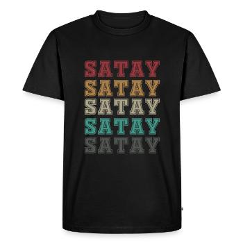 Chemise Satay - T-shirt Premium bio Homme - noir - Devant - Nico (187cm)