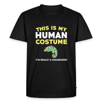 Drôle de costume caméléon - T-shirt Premium bio Homme - noir - Devant - Nico (187cm)