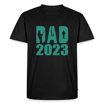 Papa 2023 pour les pêcheurs - T-shirt Premium bio Homme - noir - Devant - Nico (187cm)