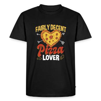 Assez bon amateur de pizza - T-shirt Premium bio Homme - noir - Devant - Nico (187cm)