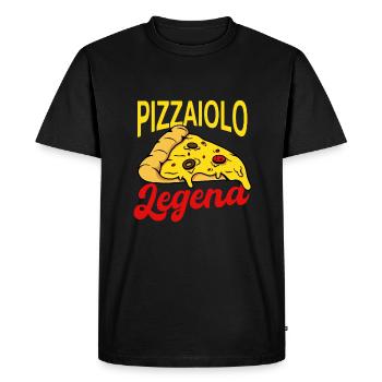 Pizzaiolo legend - Men's Premium Organic T-Shirt - black - Front - Nico (187cm)