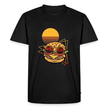 Drôle de Retro Burger - T-shirt Premium bio Homme - noir - Devant - Nico (187cm)