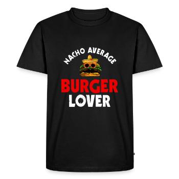 Burger and Nacho Shirt - Men's Premium Organic T-Shirt - black - Front - Nico (187cm)