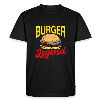Légende du burger - T-shirt Premium bio Homme - noir - Devant - Nico (187cm)