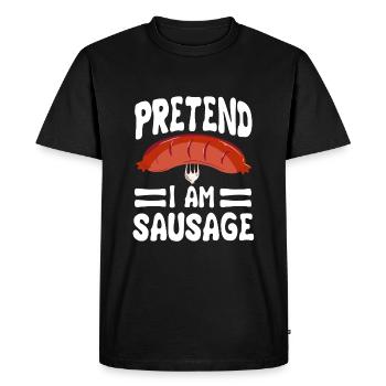 Pretend I'm a sausage - Men's Premium Organic T-Shirt - black - Front - Nico (187cm)