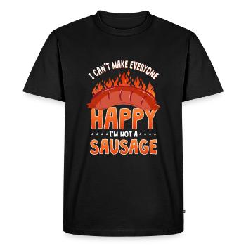 Funny Sausage T-Shirt - Men's Premium Organic T-Shirt - black - Front - Nico (187cm)