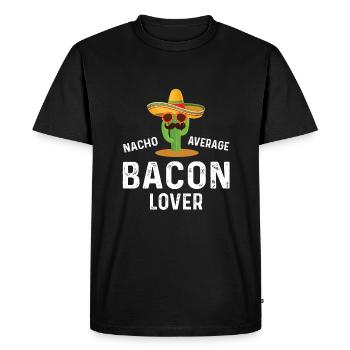 Nacho Amateur moyen de bacon - T-shirt Premium bio Homme - noir - Devant - Nico (187cm)