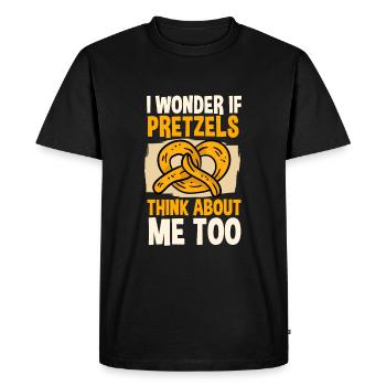 Pretzel gift - Men's Premium Organic T-Shirt - black - Front - Nico (187cm)