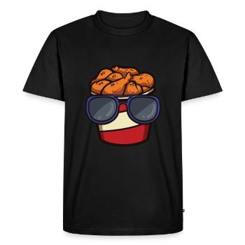 Fried Chicken Bucket with - Men's Premium Organic T-Shirt - black - Front - Nico (187cm)