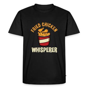 Chuchoteur de poulet frit - T-shirt Premium bio Homme - noir - Devant - Nico (187cm)