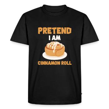 Faites semblant d’être un petit pain à la cannelle - T-shirt Premium bio Homme - noir - Devant - Nico (187cm)