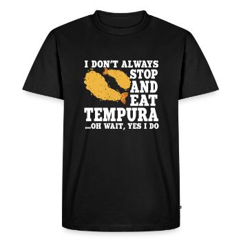 Funny tempura lover saying - Men's Premium Organic T-Shirt - black - Front - Nico (187cm)