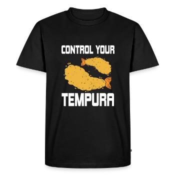 Tempura - Men's Premium Organic T-Shirt - black - Front - Nico (187cm)