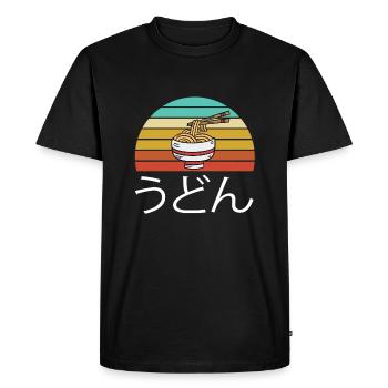 Nouilles Udon Composition japonaise - T-shirt Premium bio Homme - noir - Devant - Nico (187cm)