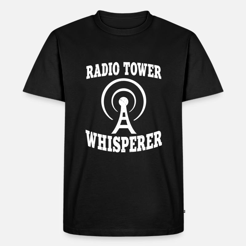 Funkturm Flüsterer - Männer Premium Bio T-Shirt - Schwarz