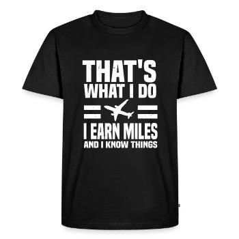 Funny Travel Hacker T-Shirt - Men's Premium Organic T-Shirt - black - Front - Nico (187cm)