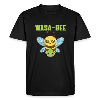 Doux Wasabi Bee Design - T-shirt Premium bio Homme - noir - Devant - Nico (187cm)
