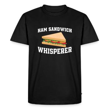 Chuchoteur de sandwich au jambon - T-shirt Premium bio Homme - noir - Devant - Nico (187cm)