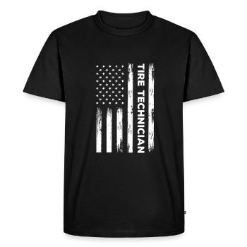 Technicien de pneus USA Flag - T-shirt Premium bio Homme - noir - Devant - Nico (187cm)