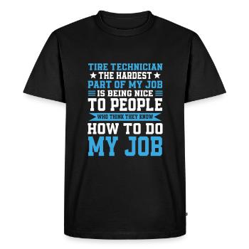 Technicien pneumatique - T-shirt Premium bio Homme - noir - Devant - Nico (187cm)