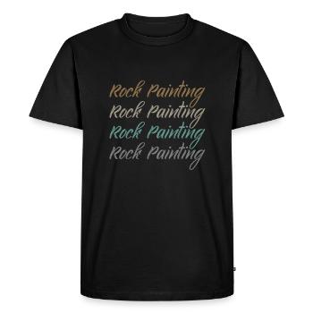 Rock Painting - Men's Premium Organic T-Shirt - black - Front - Nico (187cm)