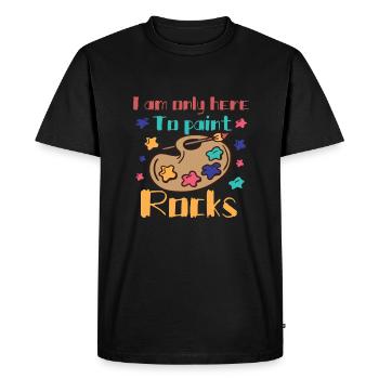 Funny Rock Painting Gift - Men's Premium Organic T-Shirt - black - Front - Nico (187cm)