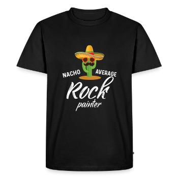 Nacho Average Rock Painter - Men's Premium Organic T-Shirt - black - Front - Nico (187cm)