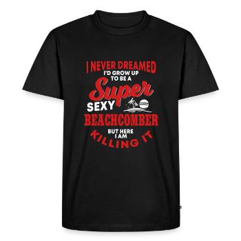 Funny Flotsam Collector Design - Men's Premium Organic T-Shirt - black - Front - Nico (187cm)