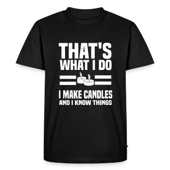 Funny candle maker costume - Men's Premium Organic T-Shirt - black - Front - Nico (187cm)