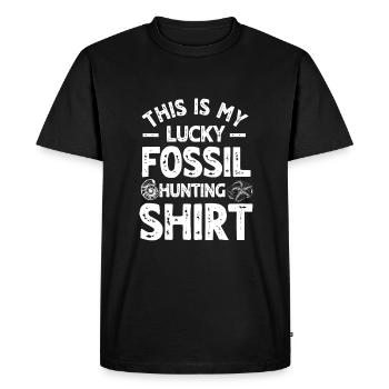 Chemise de chasse aux fossiles porte-bonheur - T-shirt Premium bio Homme - noir - Devant - Nico (187cm)