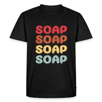 Savon - T-shirt Premium bio Homme - noir - Devant - Nico (187cm)