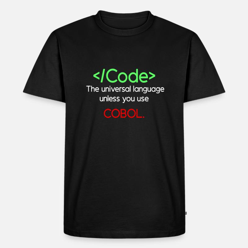 Lustiges Cobol Code Design - Männer Premium Bio T-Shirt - Schwarz