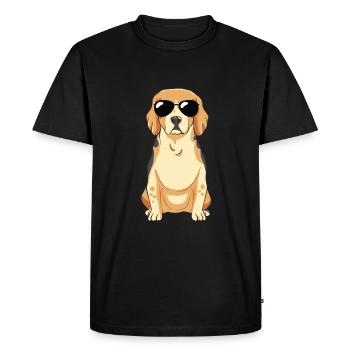 Beagle puppy with sunglasses - Men's Premium Organic T-Shirt - black - Front - Nico (187cm)