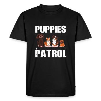 Puppy Patrol - Men's Premium Organic T-Shirt - black - Front - Nico (187cm)