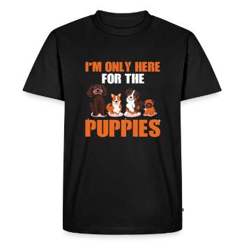 Funny Puppy Lovers Quote - Men's Premium Organic T-Shirt - black - Front - Nico (187cm)