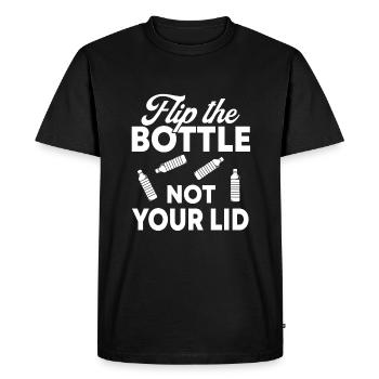 Funny bottle flipping design - Men's Premium Organic T-Shirt - black - Front - Nico (187cm)