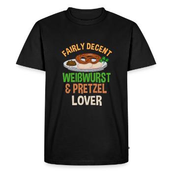 Pretty decent white sausage and - Men's Premium Organic T-Shirt - black - Front - Nico (187cm)