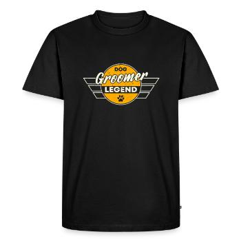 Dog Hairdressing Legend - Men's Premium Organic T-Shirt - black - Front - Nico (187cm)