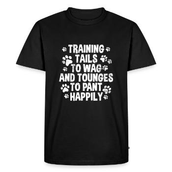 Dog trainer saying - Men's Premium Organic T-Shirt - black - Front - Nico (187cm)