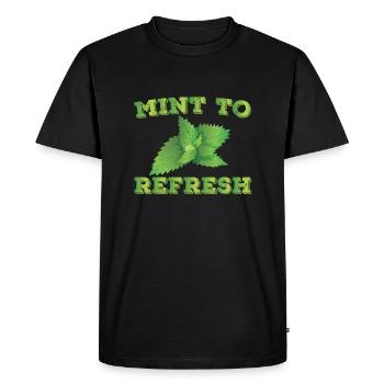 Mint to refresh - Men's Premium Organic T-Shirt - black - Front - Nico (187cm)