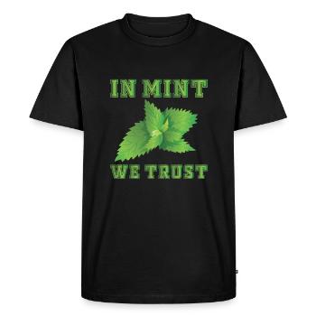 In mint we trust - Men's Premium Organic T-Shirt - black - Front - Nico (187cm)
