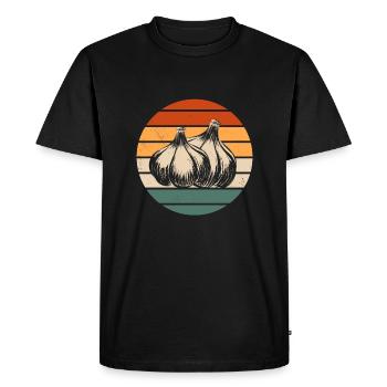 Conception rétro de l’ail - T-shirt Premium bio Homme - noir - Devant - Nico (187cm)
