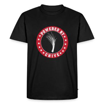 Drôle de tenue d’amoureux de la ciboulette - T-shirt Premium bio Homme - noir - Devant - Nico (187cm)