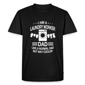 Laundry Employee Papa for Men - Men's Premium Organic T-Shirt - black - Front - Nico (187cm)