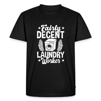 Assez décent travailleur de blanchisserie - T-shirt Premium bio Homme - noir - Devant - Nico (187cm)